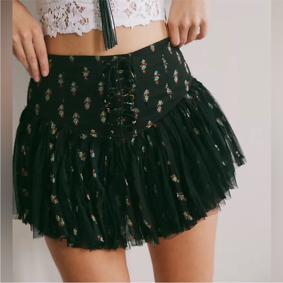 Free People Pants - Free People FP One Blossom Mini Skort in Black - Size M